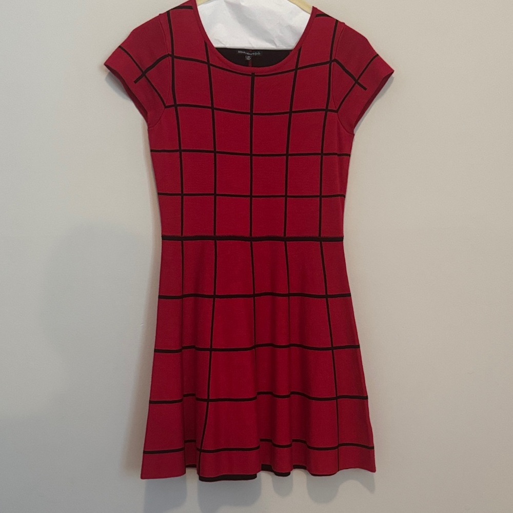 Sequin Hearts Red Checkered Mini Dress Girls XL